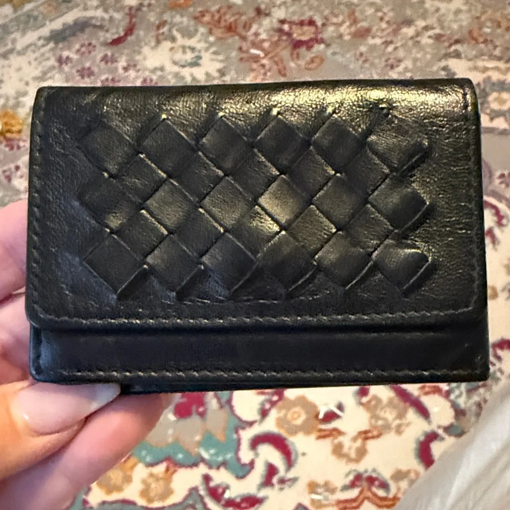 BOTTEGA VENETA Authentic Leather Business Card Holder Card Case Intrecciato